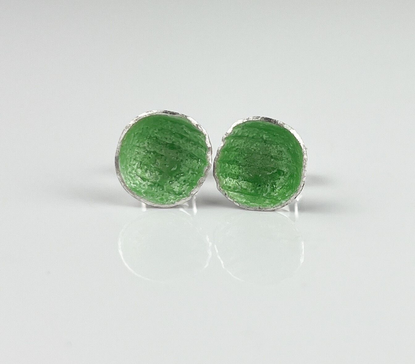 Sterling Silver &amp; Enamel Stud Earrings