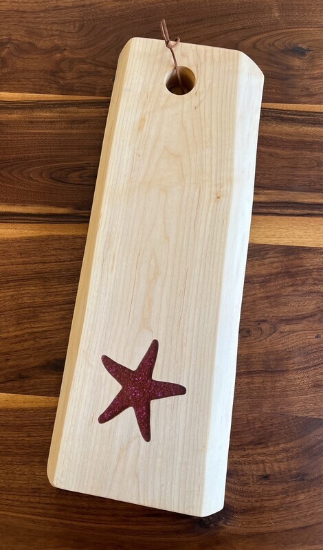 Wooden Charcuterie Board with Crushed Acrylic Epoxy Design