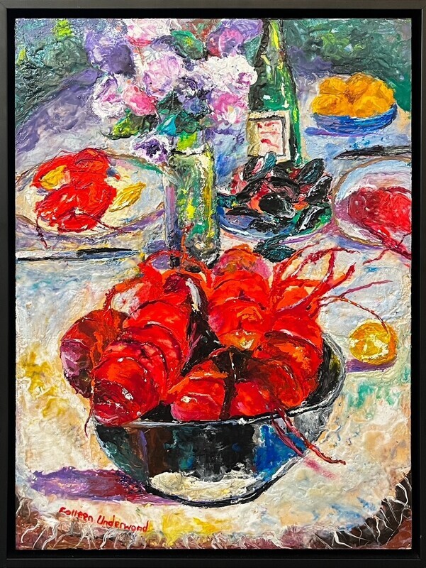 Colleen Underwood Artist Painter Handworks Gallery Saint John New Brunswick Oil Painting Lobster Shellfish Food Seafood 
