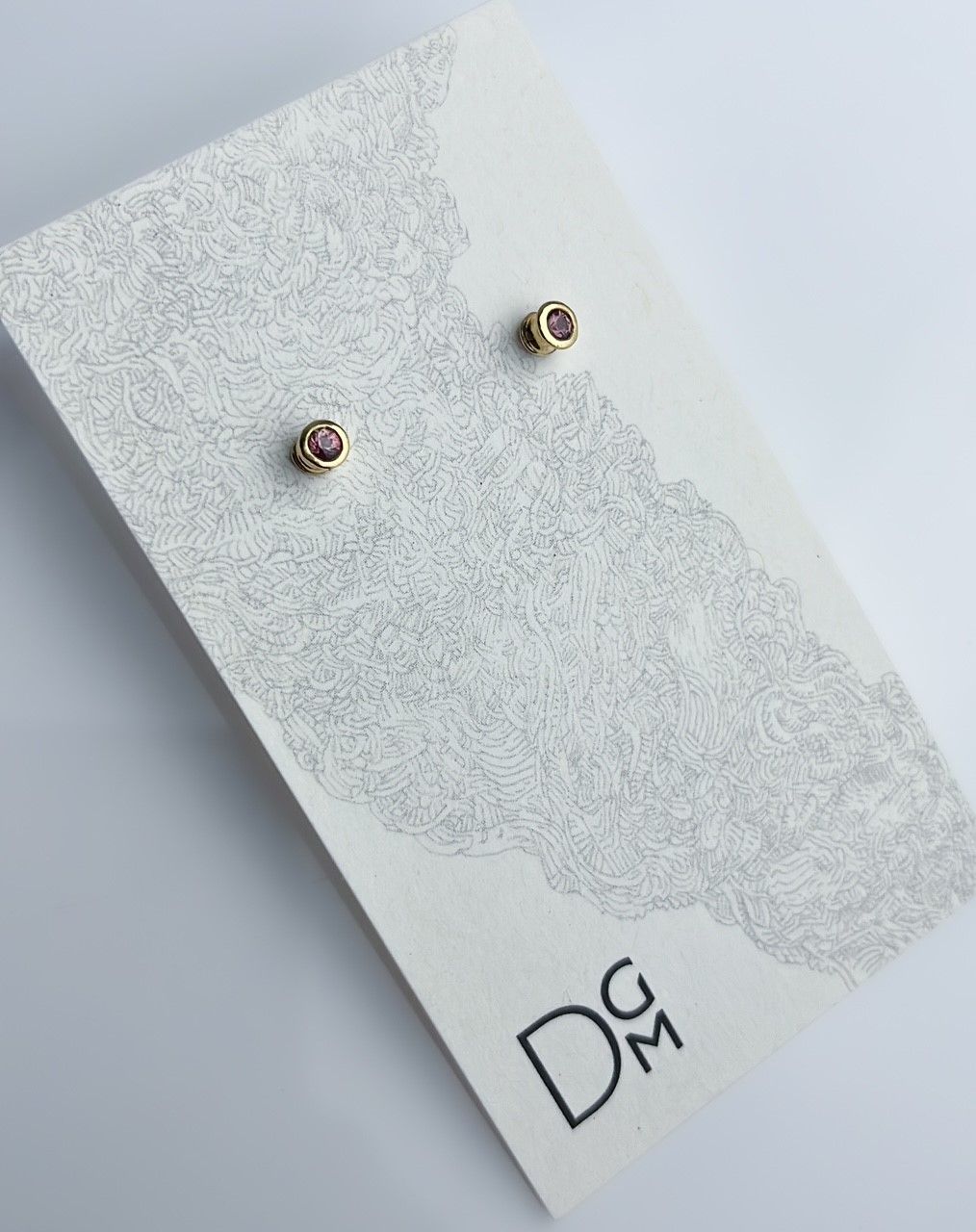 Dimitri Gagnon Morris Saint John New Brunswick Canada Canadian Handworks Hourglass 18K Gold Stud Earrings Champagne Sapphire