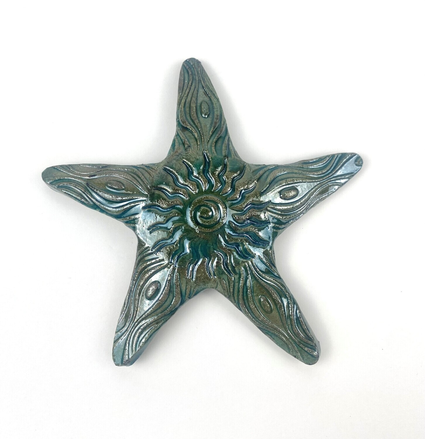 Small Raku Pottery Starfish Hanging4", Option: A