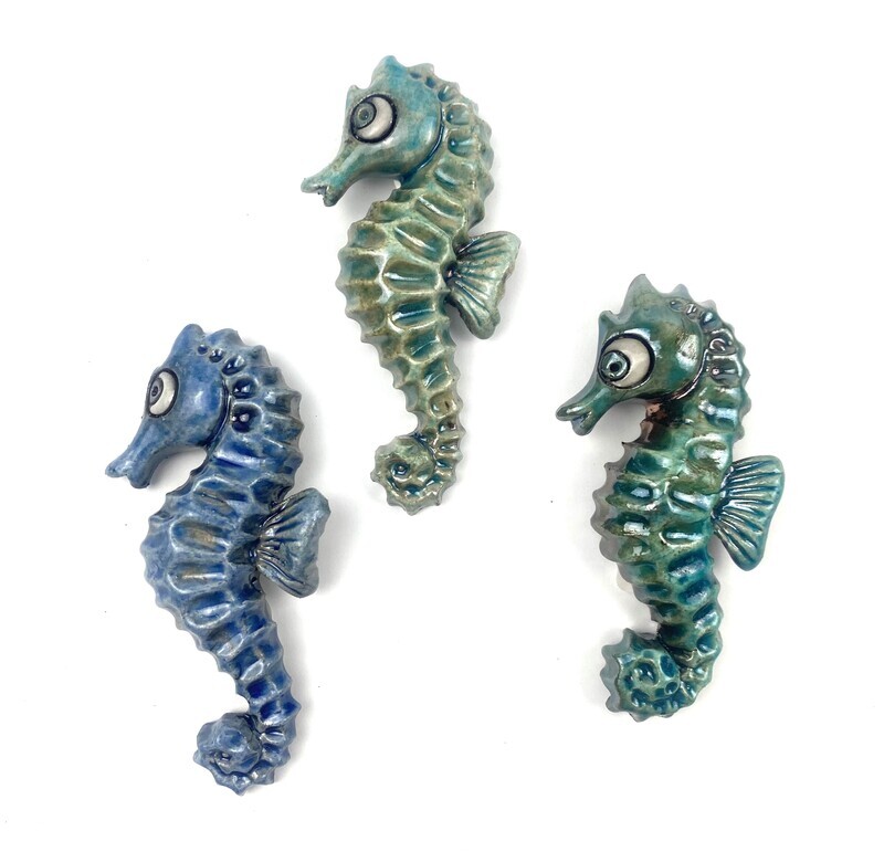 Mini Seahorse Fish Pottery Wall Hanging Mini Seahorse Fish Pottery Wall Hanging