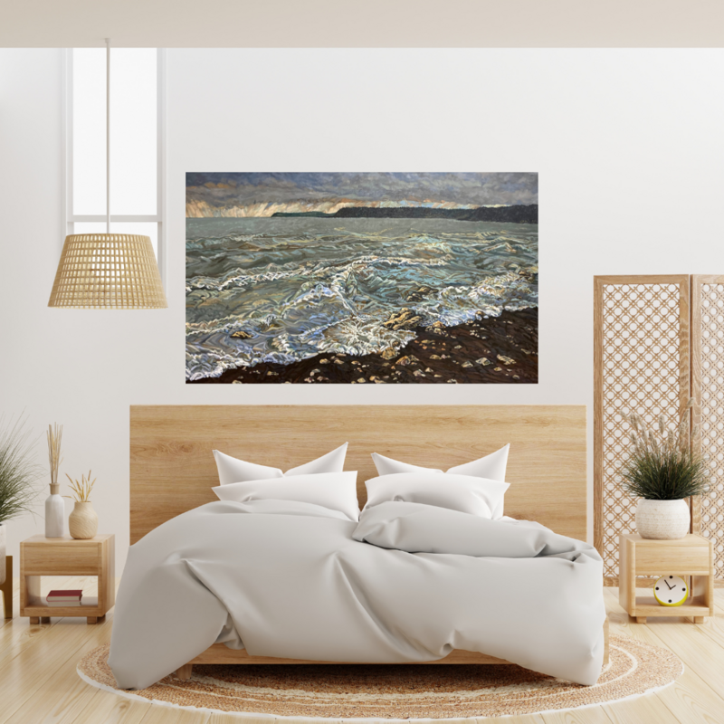 Lynn Wigginton Saint John New Brunswick Canada Handworks Canadian Acrylic Oil Painting "Approaching the Storm, Saints Rest"  
