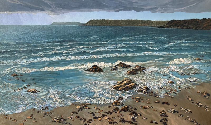 "Approaching Rain Storm- Saint's Rest" 36 x 60" Oil &amp; Acrylic Painting
