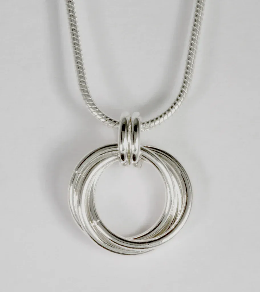 Embrace Collection Sterling Silver, Option: A-Heavy Embrace Pendant 18" SS