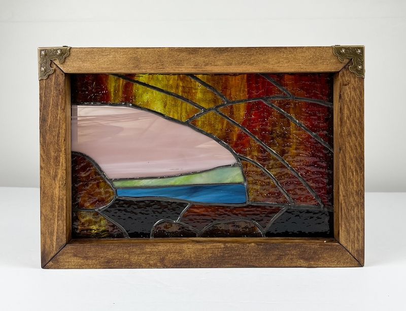 Denis Eve Canadian Stained Glass Artist Saint John New Brunswick Canada Handworks Gallery  Landscape Saint Martins Sea Caves