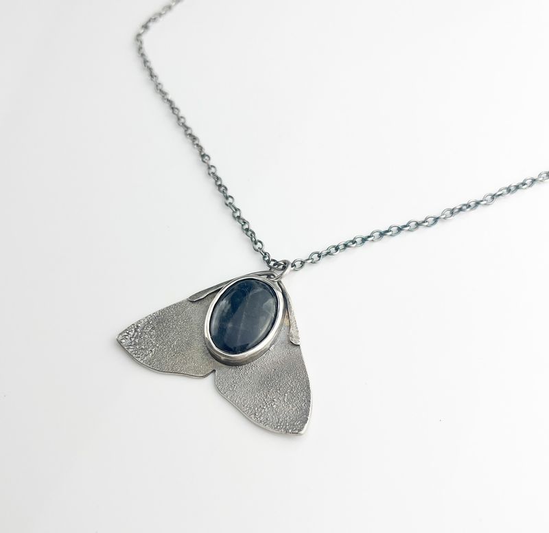Patty Goodine Five Crows Silver Saint John New Brunswick Canada Handworks Canadian Jeweler Labradorite Moth Pendant