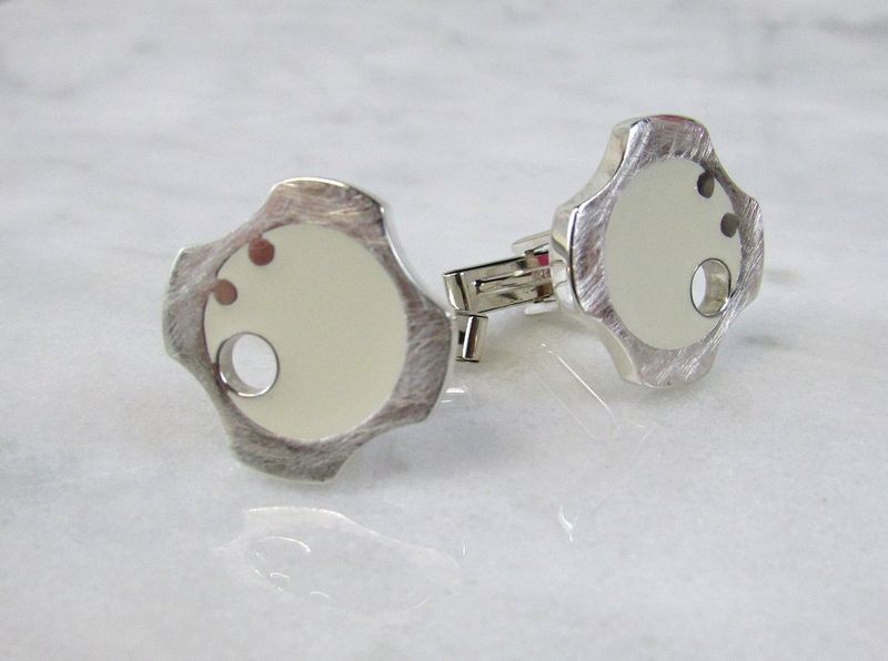 Cog Ring, sterling silver and delrin, size 10