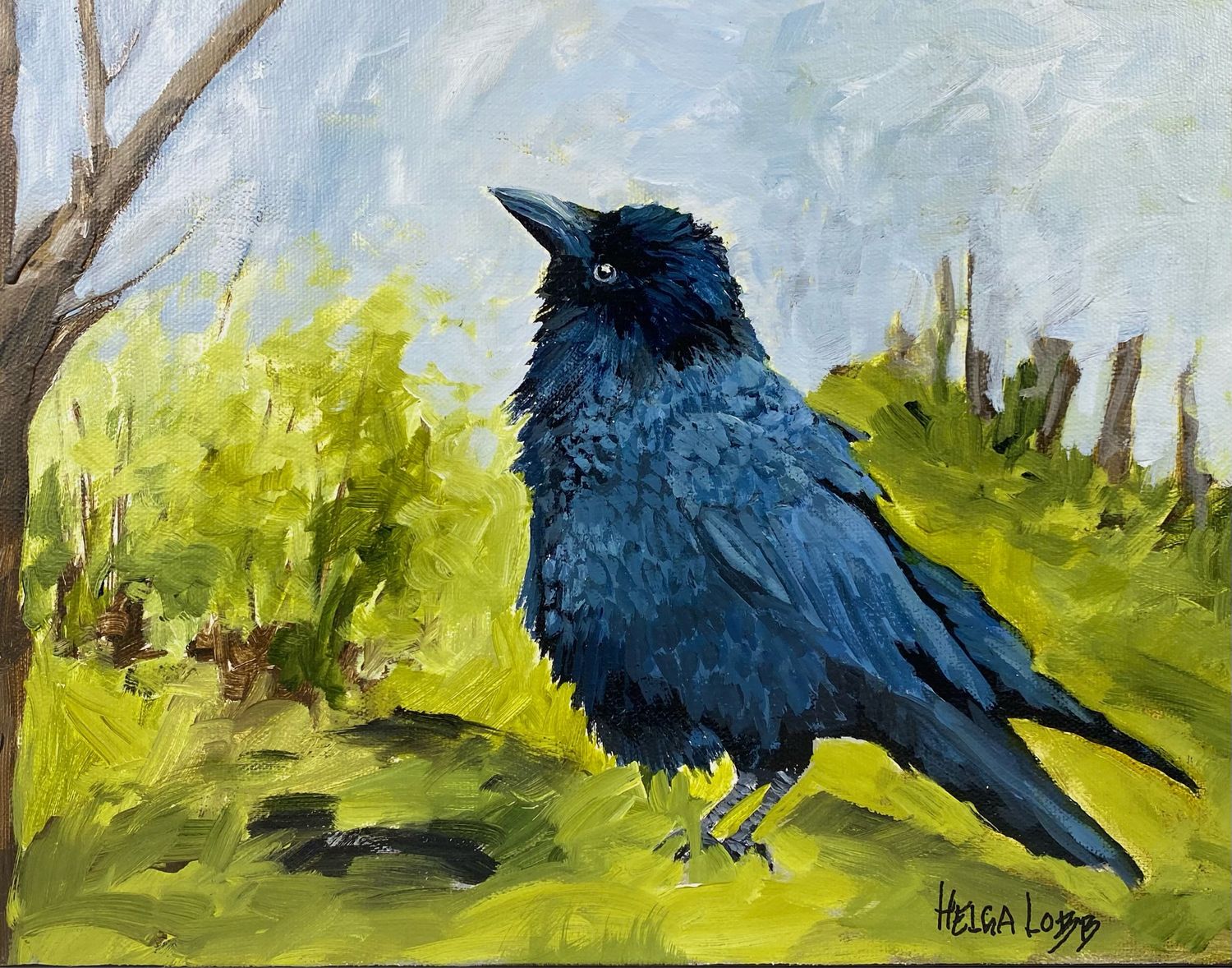 "Up Here, Junior!" 11x14" Acrylic Painting