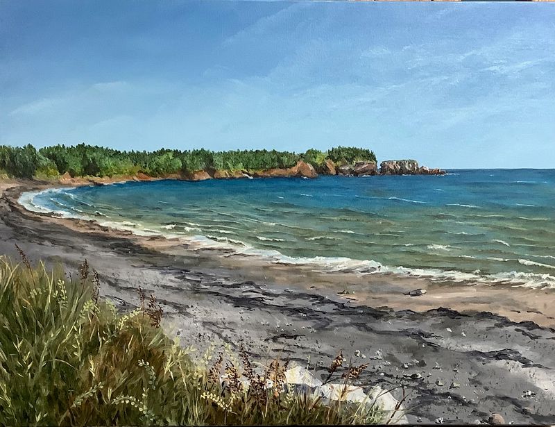 Helen Shideler Artist Painter Handworks Gallery Saint John New Brunswick NB Oil Painting Seascape Coastline Fundy Bay Shore