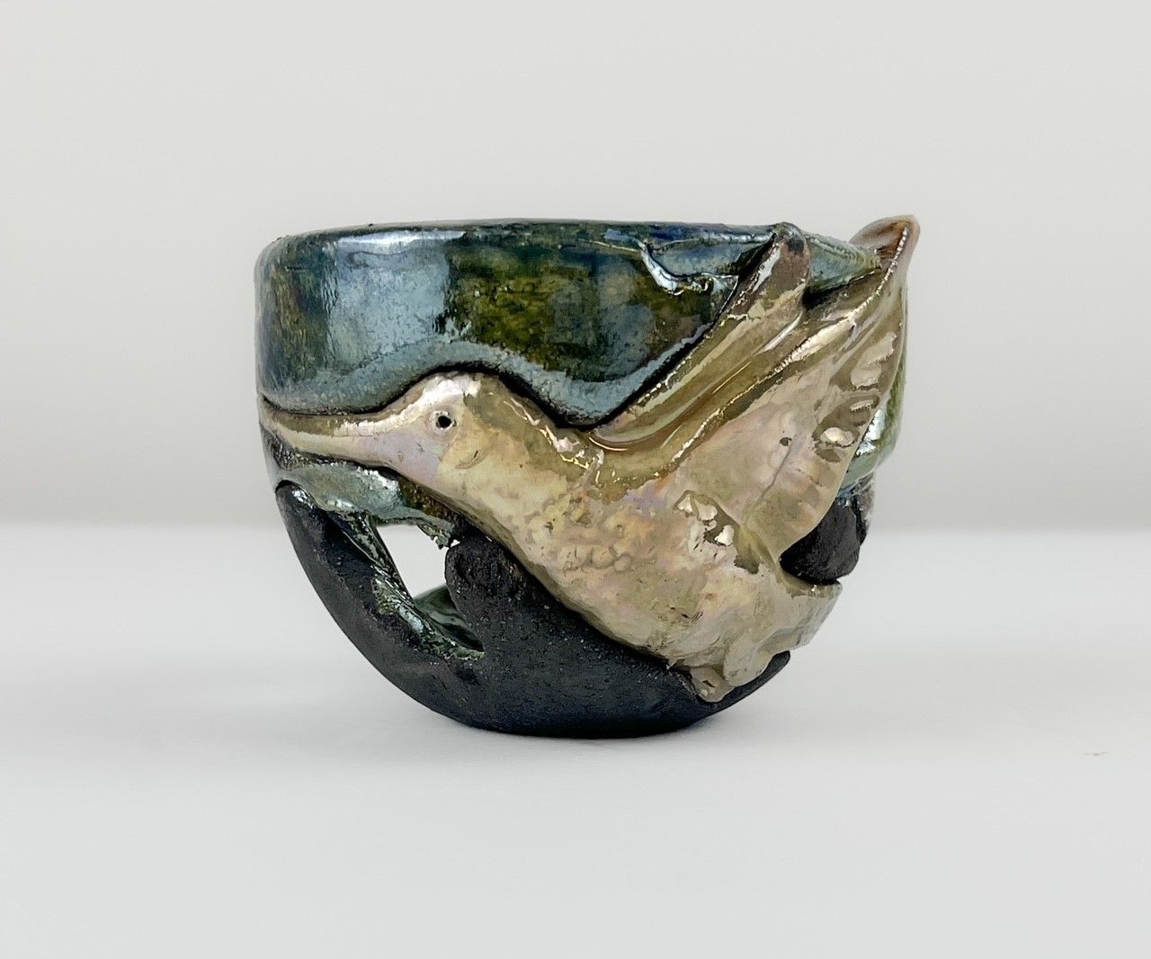 Mini Raku Pottery Bowls, Option: A- Hummingbird