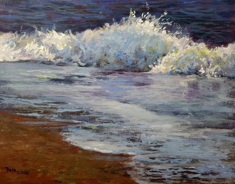 Dale Cook Artist Painter Handworks Gallery Saint John New Brunswick NB Oil Painting Seascape Ocean Waves Rocks Shore Beach