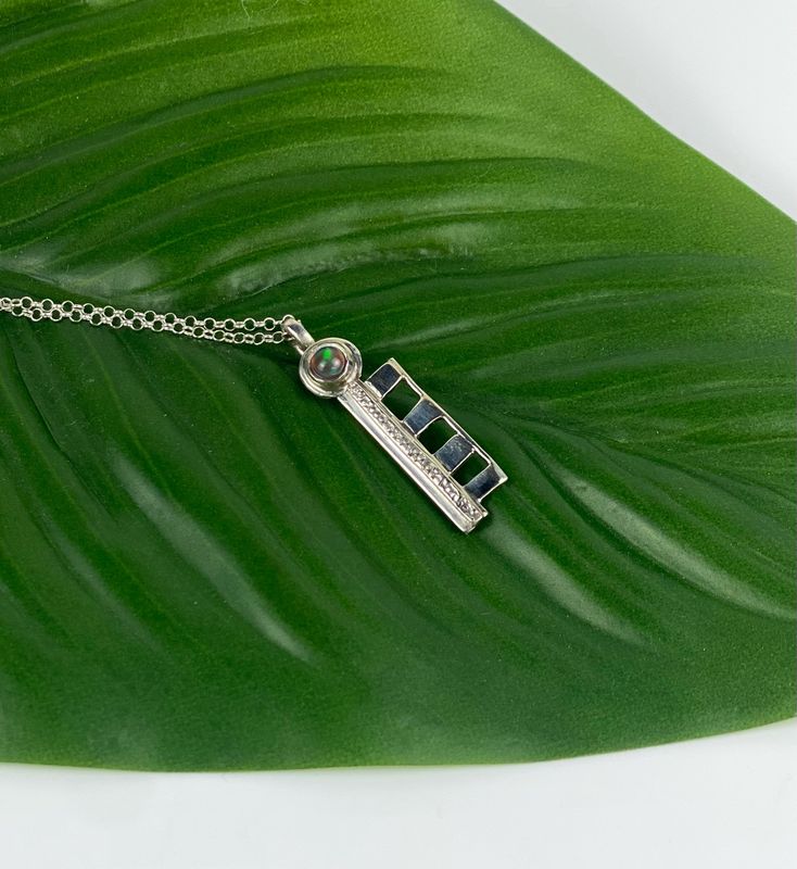 "Key Pendant" Sterling Silver & Ethiopian Opal