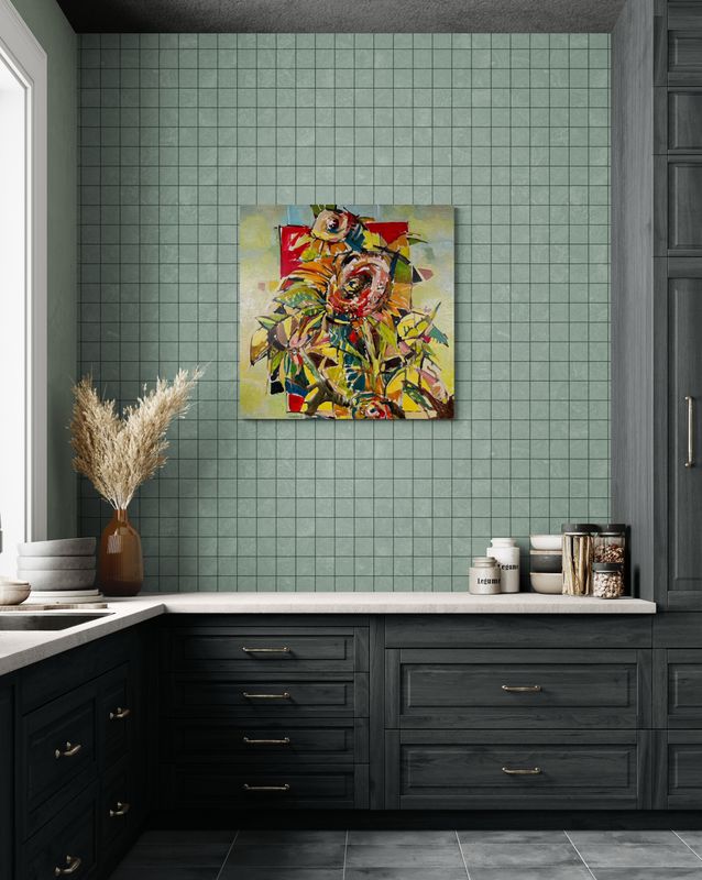 Ted Michener Saint John New Brunswick Canada Handworks Canadian Painting, Oil, "Hot Off The Easel"  Flowers Bouquet