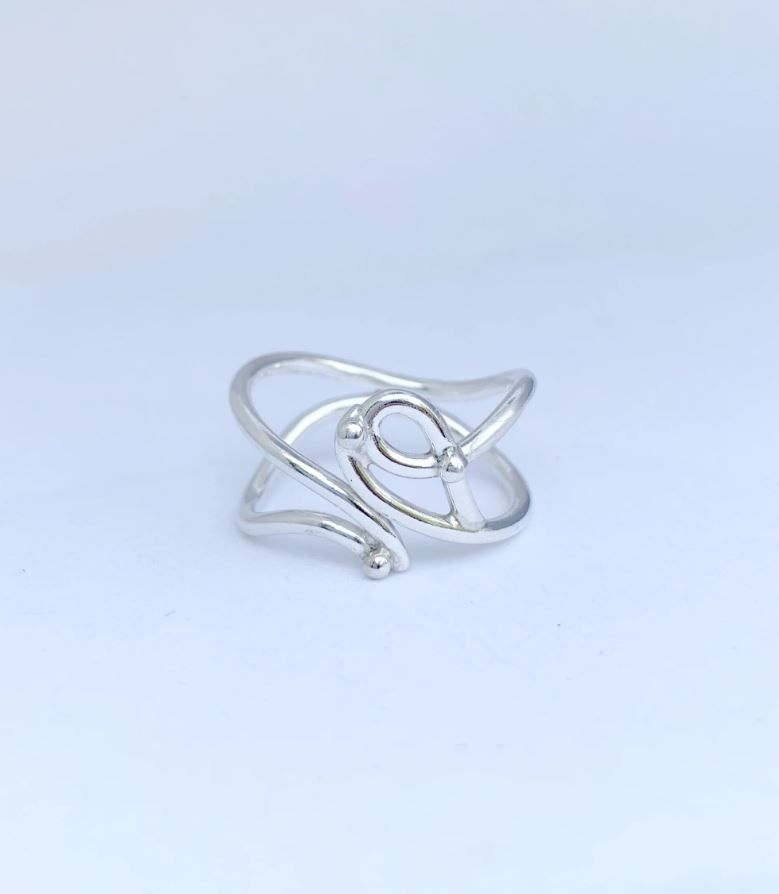 "Flow" Sterling Silver Collection, Option: Flow Ring SS Size 8