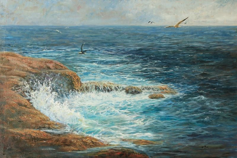 "Fair Winds Over The Atlantic" 24x36" Oil on Canvas Painting