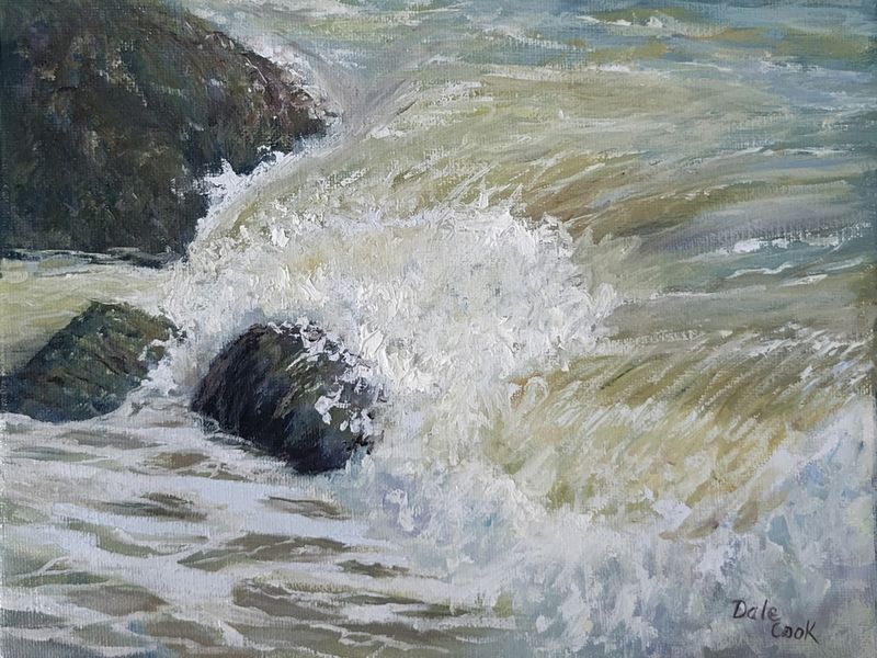 Dale Cook Artist Painter Handworks Gallery Saint John New Brunswick NB Oil Painting Seascape Ocean Waves Rocks Shore Nature