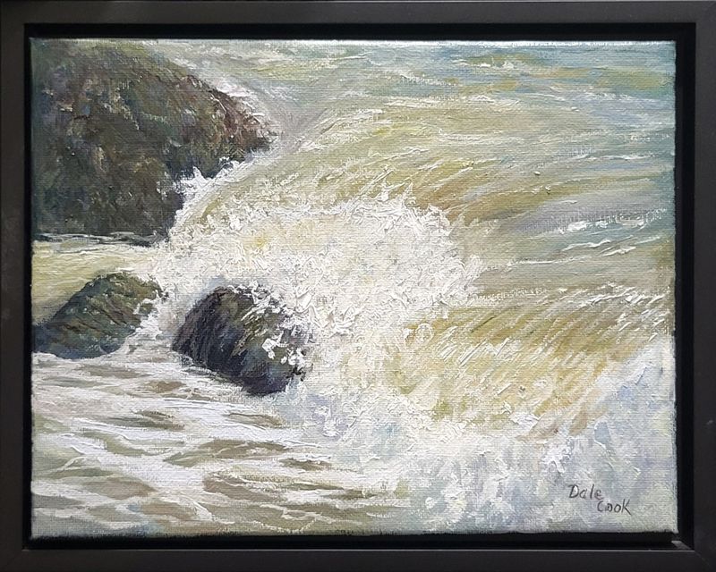 Dale Cook Artist Painter Handworks Gallery Saint John New Brunswick NB Oil Painting Seascape Ocean Waves Rocks Shore Nature
