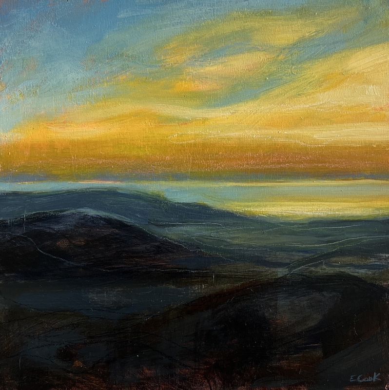 Elizabeth Cook Artist Painter Handworks Gallery Saint John New Brunswick NB Acrylic Painting Coast Sunrise Seascape Dawn