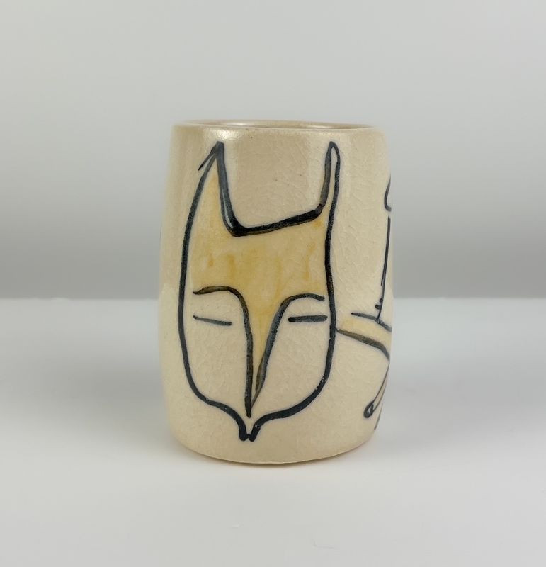 Darren Emenau MNO Saint John New Brunswick Canada Handworks Gallery Canadian Whimsical Pottery Large Thumbprint Tumbler Fox