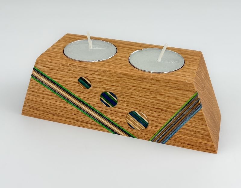 Steve Jones Saint John New Brunswick Canada Handworks Gallery Canadian Wood Artist Tealight Wooden Candle Holders Skateboards