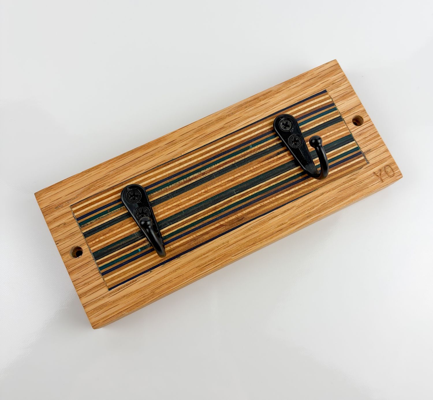 Wall Mounted Key Hooks Made with Repurposed Skateboard