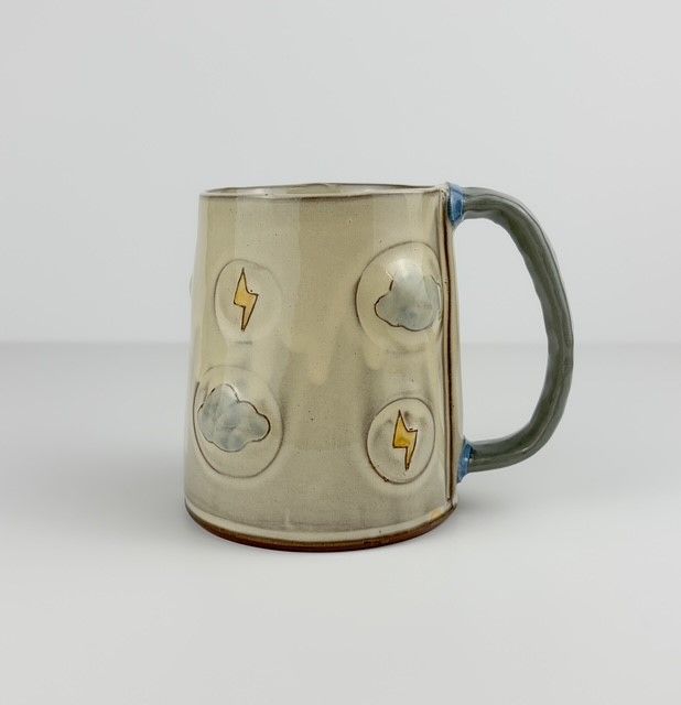 Handbuilt Thunderstorm Mug, Red Clay