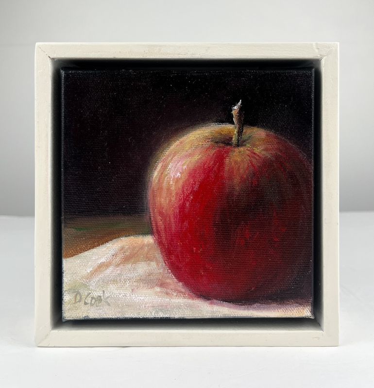 Dale Cook Artist Painter Handworks Gallery Saint John New Brunswick NB Oil Painting Red Apple Still Life Fruit Food Kitchen