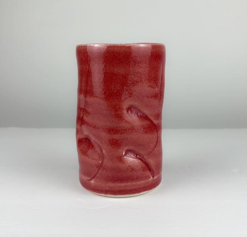 Chris Doiron Saint John New Brunswick Canada Handworks Gallery Canadian Pottery Tumbler Red