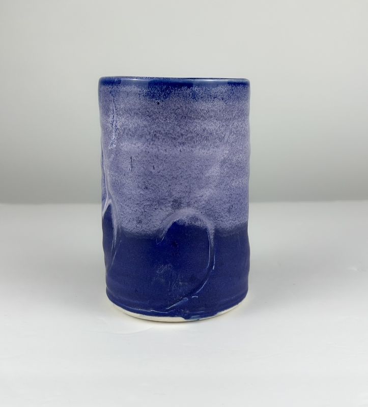 Chris Doiron Saint John New Brunswick Canada Handworks Gallery Canadian Pottery Tumbler 2 Tone Blue