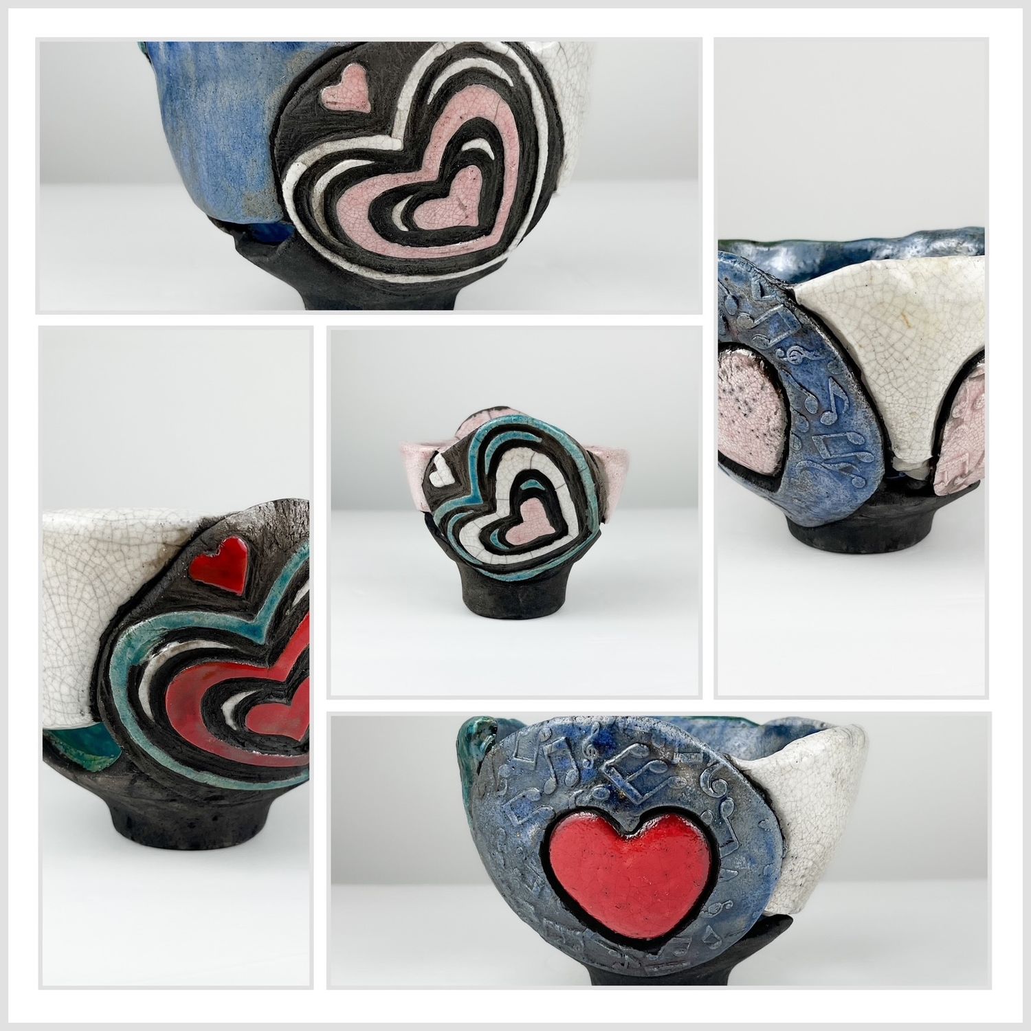 Raku Decorative Heart Bowl