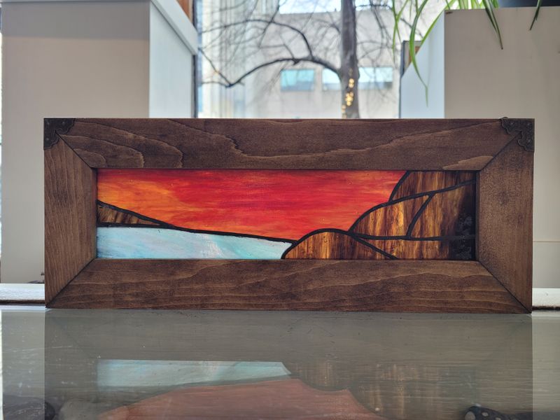 Denis Eve Canadian Stained Glass Artist Saint John New Brunswick Canada Handworks Gallery Framed Horizontal Landscapes 