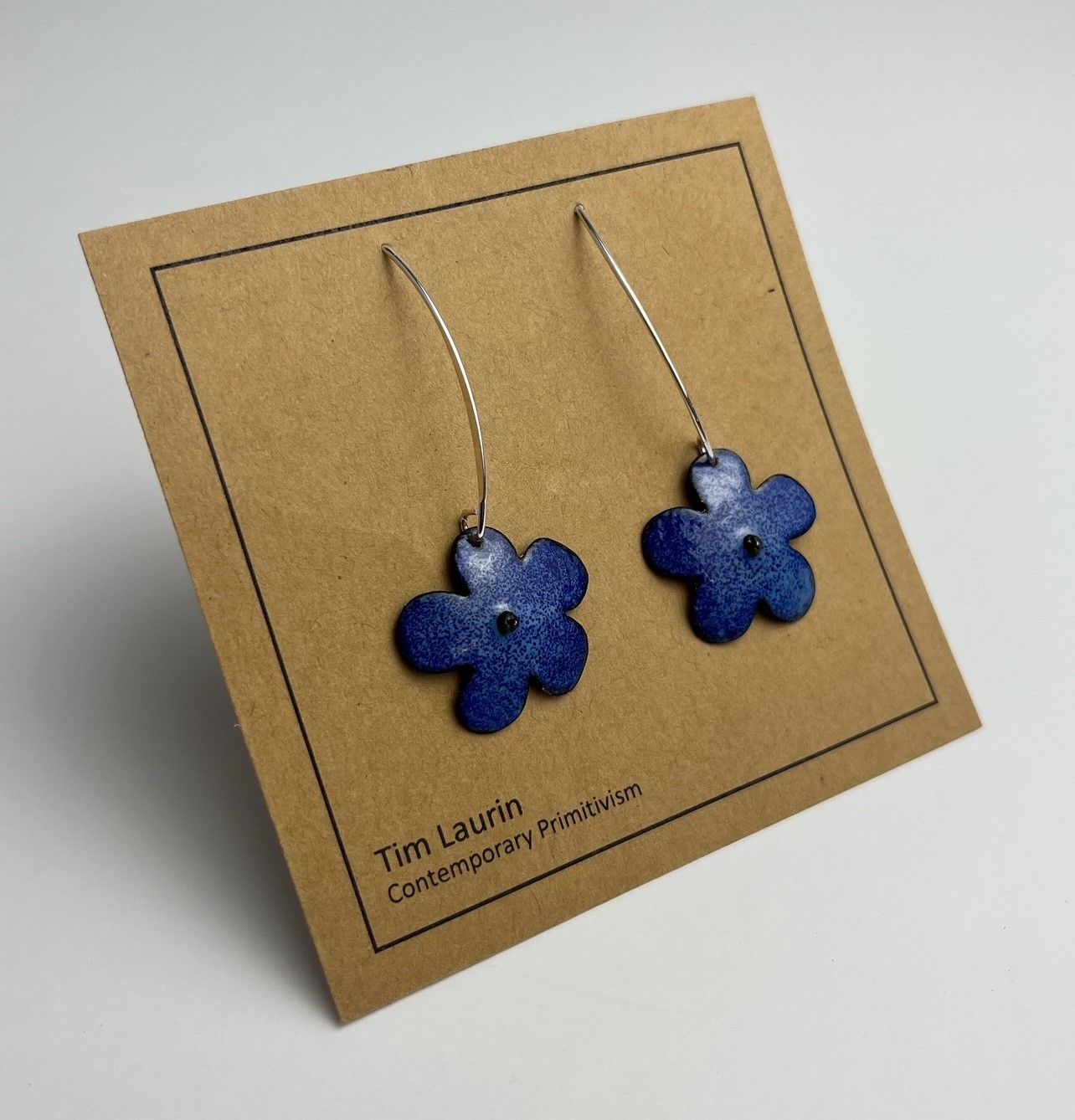 One Piece Powdered Glass/ Mixed Metal Earrings