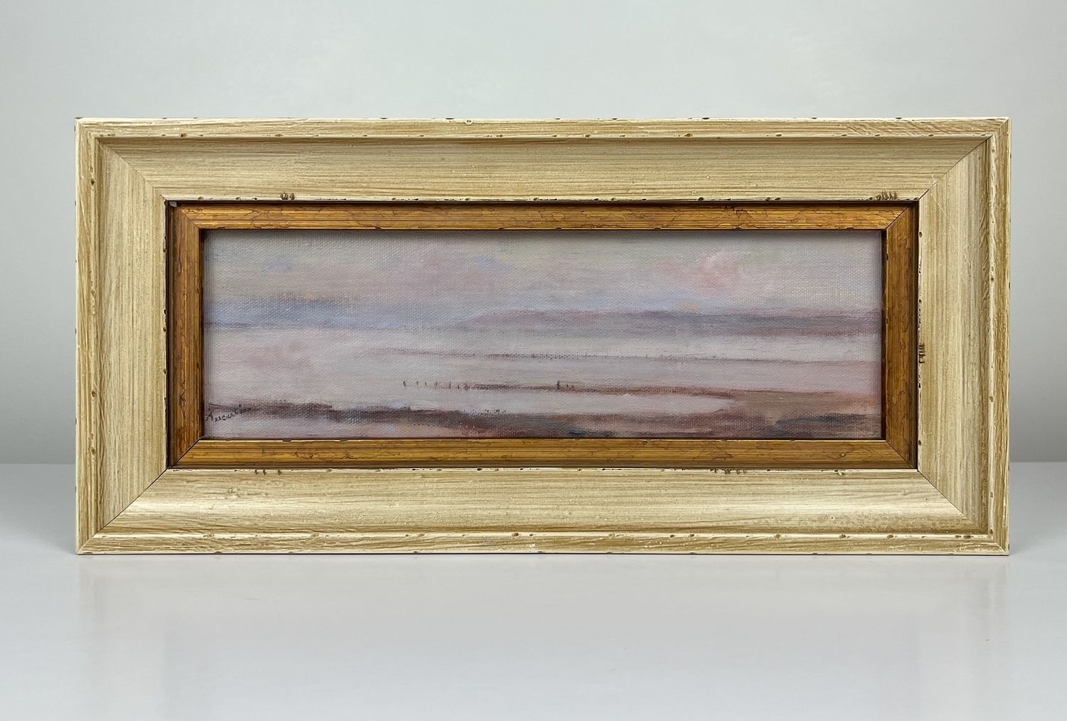 Pat Trecartin Artist Painter Handworks Gallery Saint John New Brunswick Framed Oil Painting Bay of Fundy Seascape Shore Fog