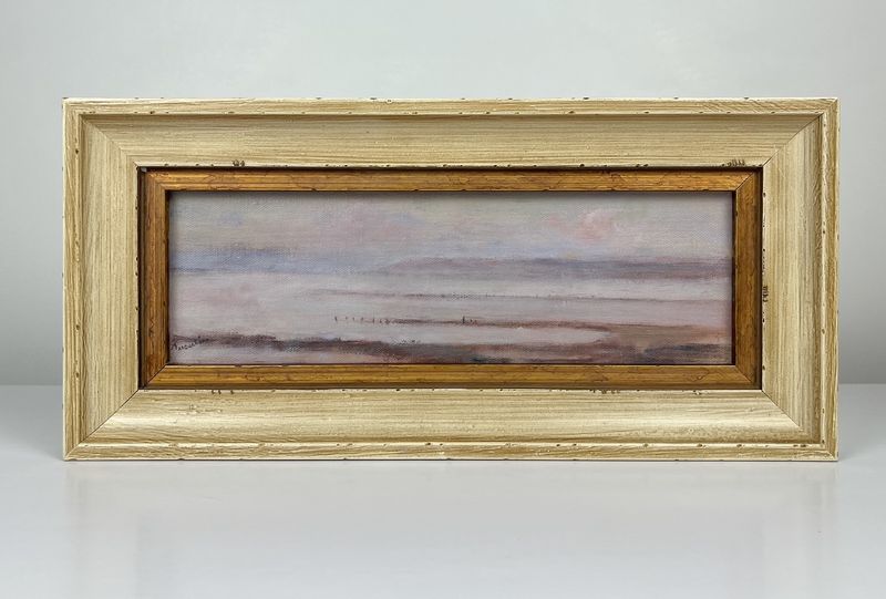 Pat Trecartin Artist Painter Handworks Gallery Saint John New Brunswick Framed Oil Painting Bay of Fundy Seascape Shore Fog