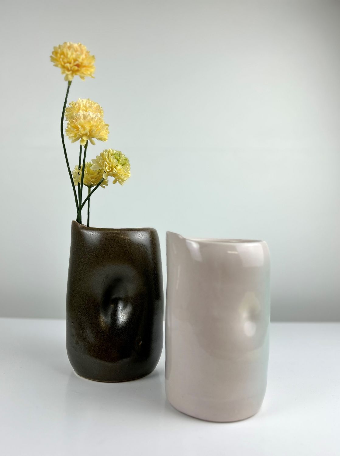 Darren Emenau MNO Saint John New Brunswick Canada Handworks Gallery Canadian Potter Japonesque Pottery Pitchers Brown or Pink