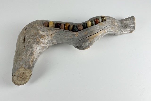 Abacus Stone Driftwood Tabletop Sculpture