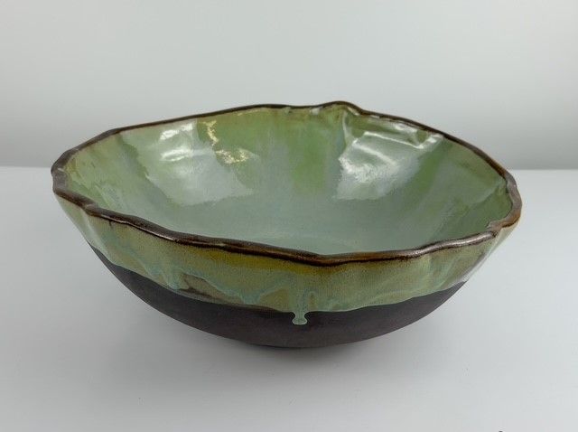 Black Clay with Aqua Glaze Serving Bowl Collection