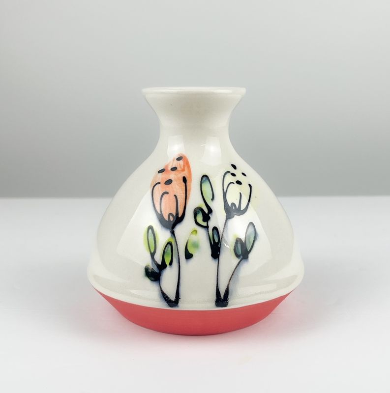 Small Mid Mod Floral Bud Vase