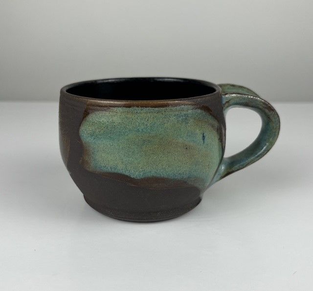 Black Clay with Aqua Glaze Mug