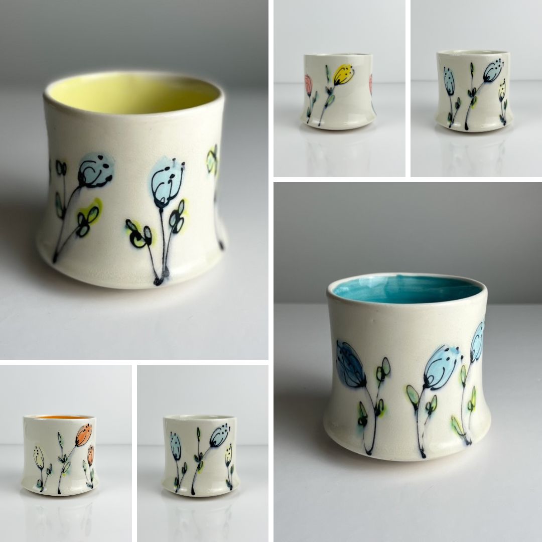 Floral Pottery Tumbler