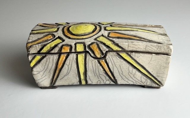 Lidded Extruded Raku Pottery Box