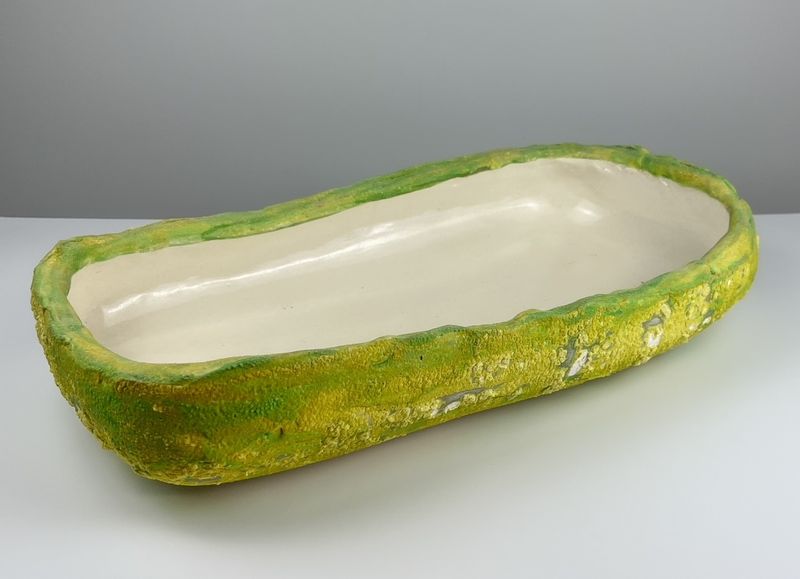 Darren Emenau MNO Saint John New Brunswick Handworks Gallery Canadian Lichen Olio Aggregate Large Green Dish Sculpture