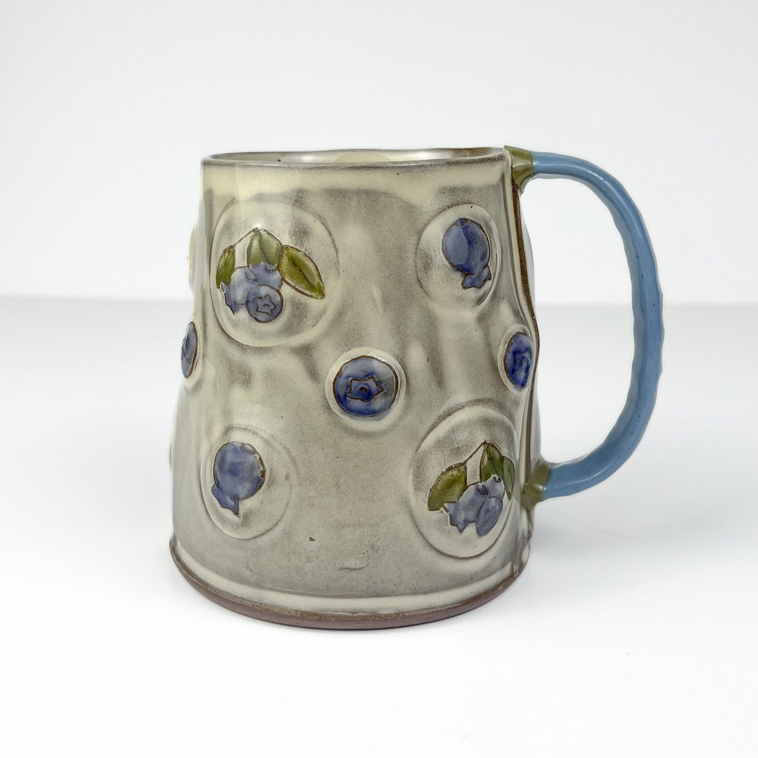 Handbuilt Blueberry Mug, Red Clay