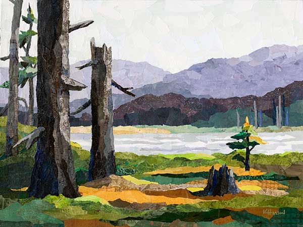 Krista Hasson Artist Painter Handworks Gallery Saint John New Brunswick Mixed Media Painting Landscape Forest Trees Mountains