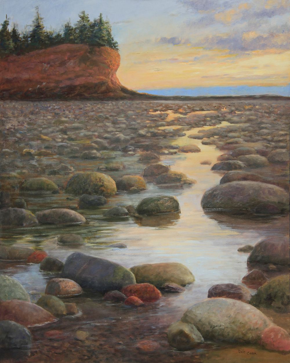 Dale Cook Artist Painter Handworks Gallery Saint John New Brunswick NB Oil Painting Seascape Ocean Coast Low Tide Rocky Shore