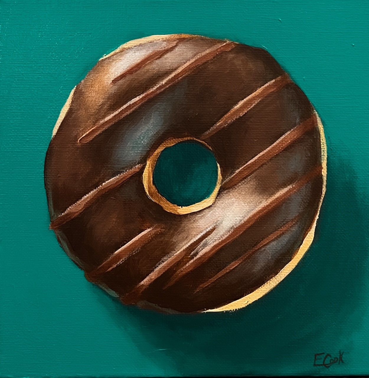 "Glazed and Confused" (Chocolate)  8x8" Acrylic Painting
