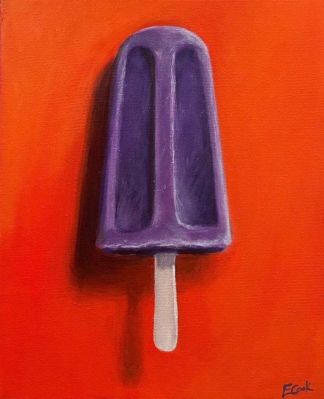 Elizabeth Cook Artist Painter Handworks Gallery Saint John New Brunswick NB Acrylic Painting Purple Popsicle Food Orange