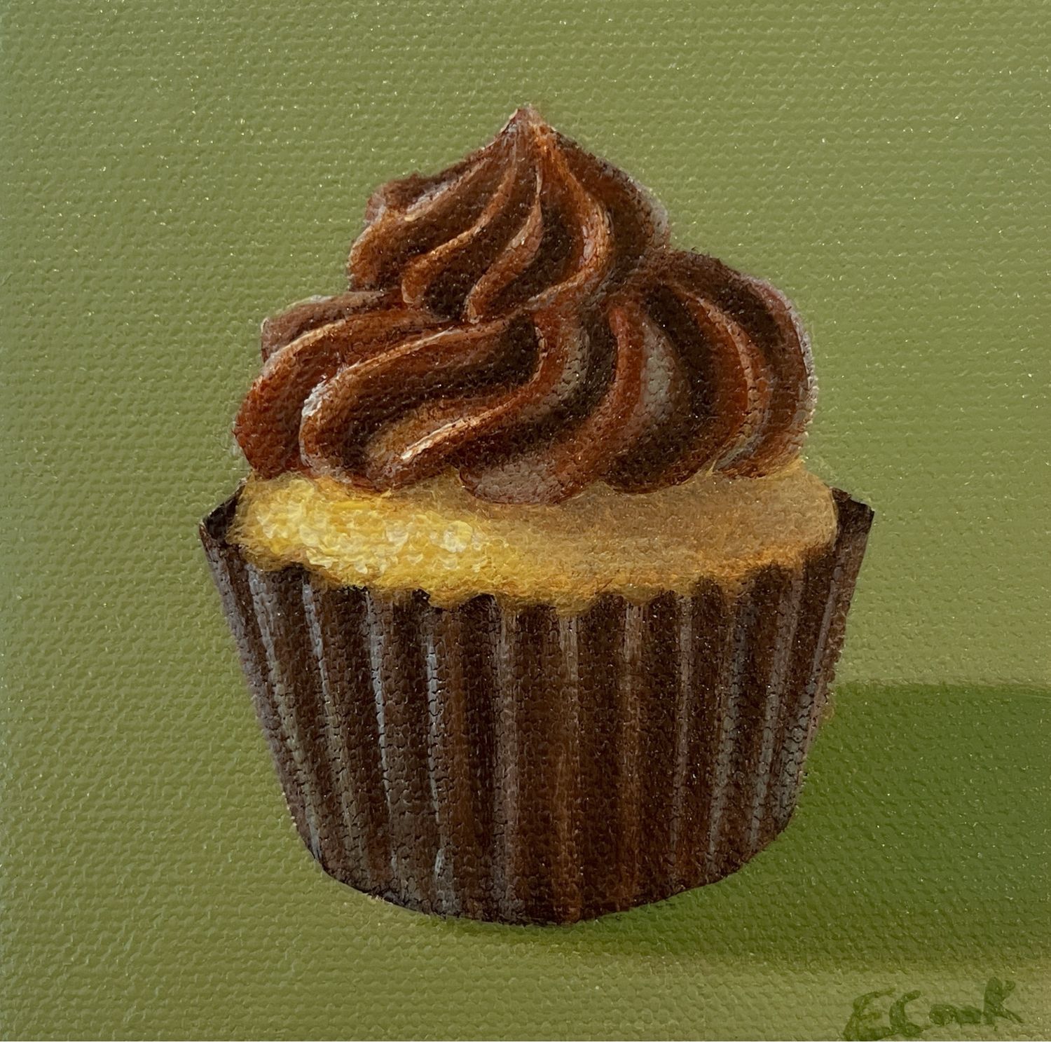 Elizabeth Cook Artist Painter Handworks Gallery Saint John New Brunswick NB Acrylic Painting Cupcake Vanilla Chocolate Icing