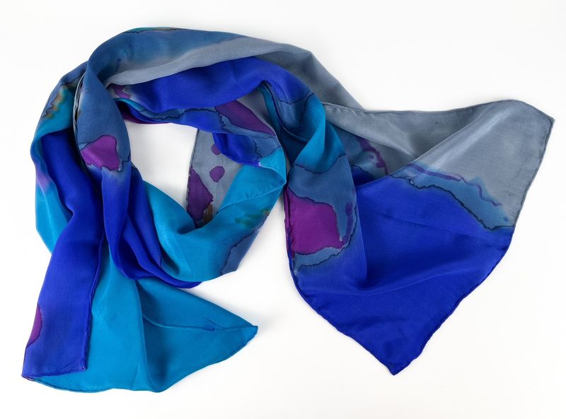 Silk Scarf Hand Painted 70x13.5 Silk Scarf Hand Painted 70x13.5"